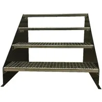 SRM Design Außentreppe 4 Stufen Standtreppe freistehend Breite 100cm Höhe 84cm Anthrazit