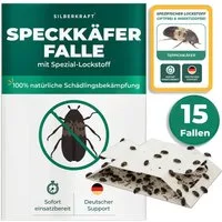 Silberkraft Insektenfalle Speckkäferfalle mit Spezial-Lockstoff Langzeitschutz, Biozidfrei & Geruchslos Extrastarke klebefläche Gezielte Anlockung