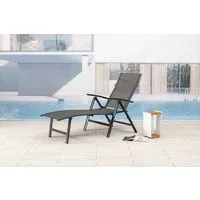 MANDALIKA Garden Gartenliege Nox anthrazit mixed taupe, 1 Liege, 1 St., 1-tlg., klappbar wetterfest 120 kg Tragkraft