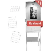 Lemodo Räucherofen Edelstahl mit Untergestell, Räucherschrank, Kalträucherofen, Inkl. vielseitigem Zubehör, rückenschonendes räuchern