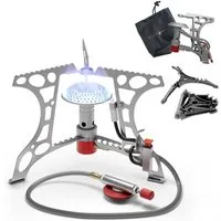EVOCAMP Gaskocher Mini 3.2 kW mit Piezo-Zünder, ideal für Outdoor, Camping Stove, (ideal für Camping, Angeln und Outdoor), ohne Gaskartuschen