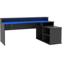FORTE Gamingtisch Tezaur, Eckschreibtisch mit RGB-Beleuchtung, Tower rechts/links montierbar