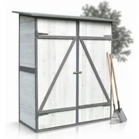 Mucola Gartenhaus Geräteschuppen Geräteschrank mit 2 Türen Gerätehaus Holz Gartenschrank, BxT: 140x75,00 cm, (Stück, mit Asphaltmatte, Dach und Doppelflügeltüren & Schloss), Fußboden und Zweiflügeltür mit Schiebeverriegelung