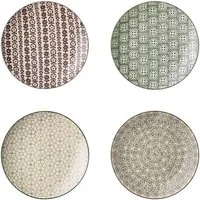 Bloomingville Frühstücksteller Bloomingville Karine Frühstücksteller Ř 20 cm Grün Steingut 4er Set