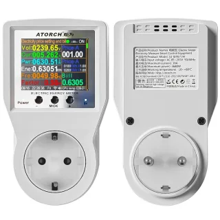 ATORCH S1BWP WiFi Smart Metering Socket AC85-265V 16A Power Monitor Tuya App Remote Control Bluetooth Enabled