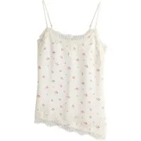 Next Trägertop Cami-Trägertop mit Spitze und asymmetrischem Saum (1-tlg)
