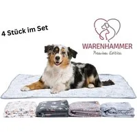 Warenhammer Tierdecke Hundedecke aus Plüsch in 76x52 cm oder 104x76 cm im 4er Set, In 2 Grössen erhältlich