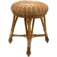 MyBer® Hocker Weidenhocker runder Hocker Holzhocker braun K7-105 (Tritthocker Sitzhocker, 1 St., Weidenhocker mit Holzgestell handgefertigt), Höhe: 43 cm, Durchmesser: 34cm, Breite unten: 30x30 cm