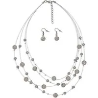 Firetti Ohrring und Ketten Set Blue Crystal (Set, 3-tlg), mit Glasstein