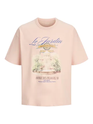 JACK&JONES - JORMENTON PHOTO TEE SS CREW NECK Peach Melba - Gr. - XL
