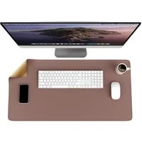 CSL Mauspad XXL Mousepad 800 x 400 x 3 mm, Tischunterlage, Elegante Leder Optik, rutschfest, abwaschbar, Geschwindigkeit & Präzision, Khaki