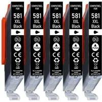 Druckerparadies 5er Sparpack Fotoschwarz für Canon 581 XXL Druckerpatronen Tintenpatrone (5-tlg., TS6150 TS6151 TS6240 TS6241 TS6250 TS6251 TS6350 TS6351 TS705)