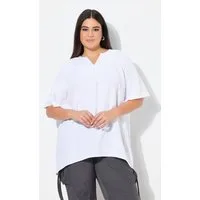 Ulla Popken Tunika Musselin-Bluse A-Linie Tunika-Ausschnitt Halbarm
