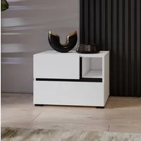 OTTO home Nachtkommode Cross, moderner griffloser Nachtschrank, Nachttisch, Nachtkonsole mit 2 Schubladen