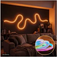 Briloner Leuchten LED Stripe Band Neon RGB IC Farbwechsel Fernbedienung Musiksensor, 3-5 m, Wohnzimmer, Party, Gaming
