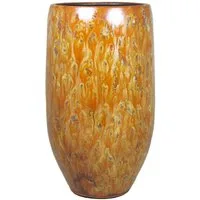 INNA-Glas Dekovase Vaseaus Keramik, gesprenkelt, orange-gelb, 45 cm, Ø 20 cm