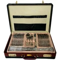 QLS Besteck-Set silber aus Edelstahl (72-tlg), 12 Personen, Essbesteck im Koffer Besteckgarnitur