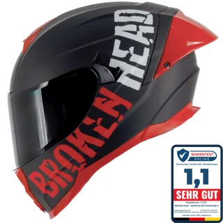Broken Head Integralhelm BeProud Pro Sport Rot Sonnenblende + Schwarzes Visier