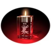 GLASFOTO.COM Teelichthalter Sternzeichen, Geburtstag, Geburtstagsgeschenk, 2D-Motive, Kristallglas