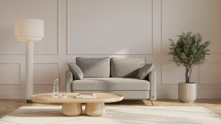BRUNO Schlafsofa 140cm in Taupe Grau-Beige | Flow | stabiles Massivholz & Boxspringkomfort