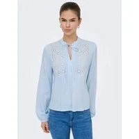 ONLY Langarmbluse ONLLENNYO LS EMBROID V-NECK TOP NOOS WVN