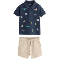 Next Shirt & Shorts Kurzärmeliges Polo-Shirt und Shorts im Set (2-tlg)