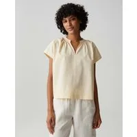 OPUS Shirtbluse Firu aus glatter Webware mit leichter Transparenz Zarte Falten geben dem Look eine lockere Leichtigkeit