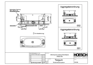 Hoesch Monolith Einbau Whirlwanne iSensi Rechteck 1600x700 mit System Tergum 3819N.010305001