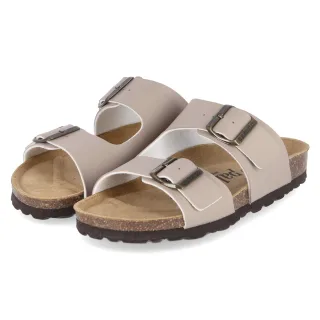 Palado Pantoletten KORMOS Taupe - Gr. 36 -  Leder und Textil