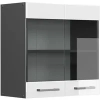 Vicco Glashängeschrank R-Line, Weiß Hochglanz/Anthrazit, 60 cm (1-St)