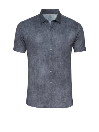 DESOTO - Casual Kent 1/2 dark grey denim - Gr. - XL