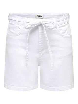 ONLY - ONLGIANNA MW BELTED SHORTS AZG DNM NOOS white denim - Gr. - M