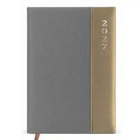 AMLI Taschenkalender Taschenkalender 2027 A6 1 Woche 2 Seiten Softtouch Grau, Softtouch-Cover, Leseband, Ferien & Feiertage, Jahresvorschau