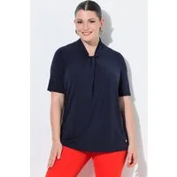 Ulla Popken T-Shirt T-Shirt Lyocell Classic Stehkragen Halbarm
