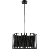 Licht-Erlebnisse Pendelleuchte HARMONY BLACK, ohne Leuchtmittel, Hängelampe Metall Stoff Schwarz E27 blendarm Esszimmer