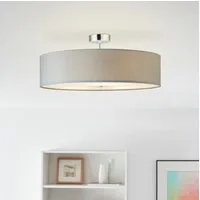 Lightbox Deckenleuchte, ohne Leuchtmittel, Deckenlampe schlichtem Stoffschirm - Metall/Textil - 60cm Durchmesser
