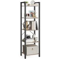 VASAGLE Bücherregal Standregal, Lagerregal, 5 Ebenen, Stahlrahmen, Büroregal, 30 x 40 x 153 cm