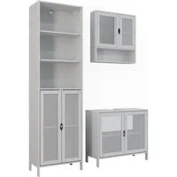 Vicco Badmöbel-Set Liora, Weiß, 3 Teile, (3-St., 3er Set)