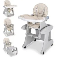 oyajia Kinderstuhl 3 in 1 Babystuhl Kinderstuhl Stuhl mit Spieltisch (Kinderhochstuhl wandelbar zu Lerntisch mit Kinderstuhl), einstellbarer Winkel, abnehmbar, mit Räder