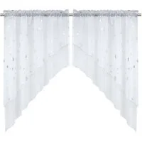 Joyswahl Scheibengardine (2 St), Stangendurchzug, transparent, Voile, Bistrogardinen Modern Türgardine Küche Kurz Stores