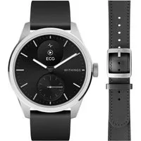 Withings ScanWatch 2, Akku bis 35 Tage, appfähige Smartwatch Set, 42 mm, inkl. Milanese Band Schwarz, Übermittlung von Gesundheitsdaten