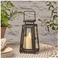 Lights4fun LED Laterne 22cm Porto Solar Laterne mit TruGlow® Outdoor Kerze