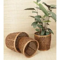 Guru-Shop Allzweckkorb Rattan Papierkorb, Übertopf, Korb in drei Größen