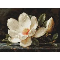 Luca-S Kreativset Luca-S Kreuzstich Stickpackung "Gold Collection, Der Magnolientau",..., (embroidery kit by Marussia)