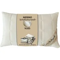 Meivita Naturhaarkissen Merino Schafschurwolle Kopfkissen, Füllung: 100% Wolle (Schurwollvlies), Bezug: 100% Baumwolle untersteppt mit 100% Wolle (Merino Schafschurwollvlies), Seitenschläfer, Rückenschläfer, Kissen Hergestellt in Deutschland