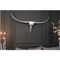 riess-ambiente Wanddekoobjekt BULL L 100cm silber, Stierkopf · Modern Design · Wanddekoration · Metall