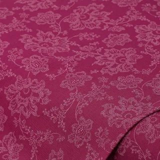 Baumwoll-Trachtenstoff "Blumenranken", pink/weiß