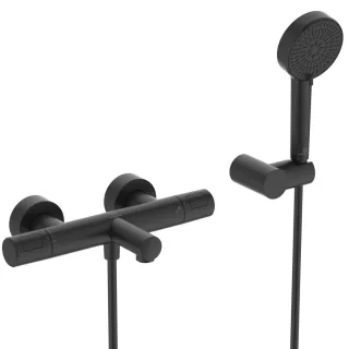 Ideal Standard Badearmatur Ceratherm T25 N mit Handbrause-Set Silk Black, A8556XG A8556XG