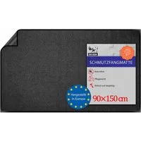 BigDean Fußmatte Schmutzfangmatte 90x150 cm Anthrazit – rutschfeste Made in Europe, Eckig, Höhe: 0.3 mm, XXL, Pflegeleicht