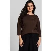 TOM TAILOR PLUS 3/4-Arm-Shirt T-Shirt (im Einserpack) Plus Size - Loose Fit T-Shirt mit Blumen-Applikation